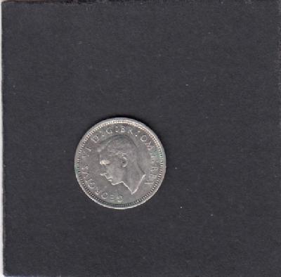 Beschrijving: 3 Pence GEORGIUS VI  